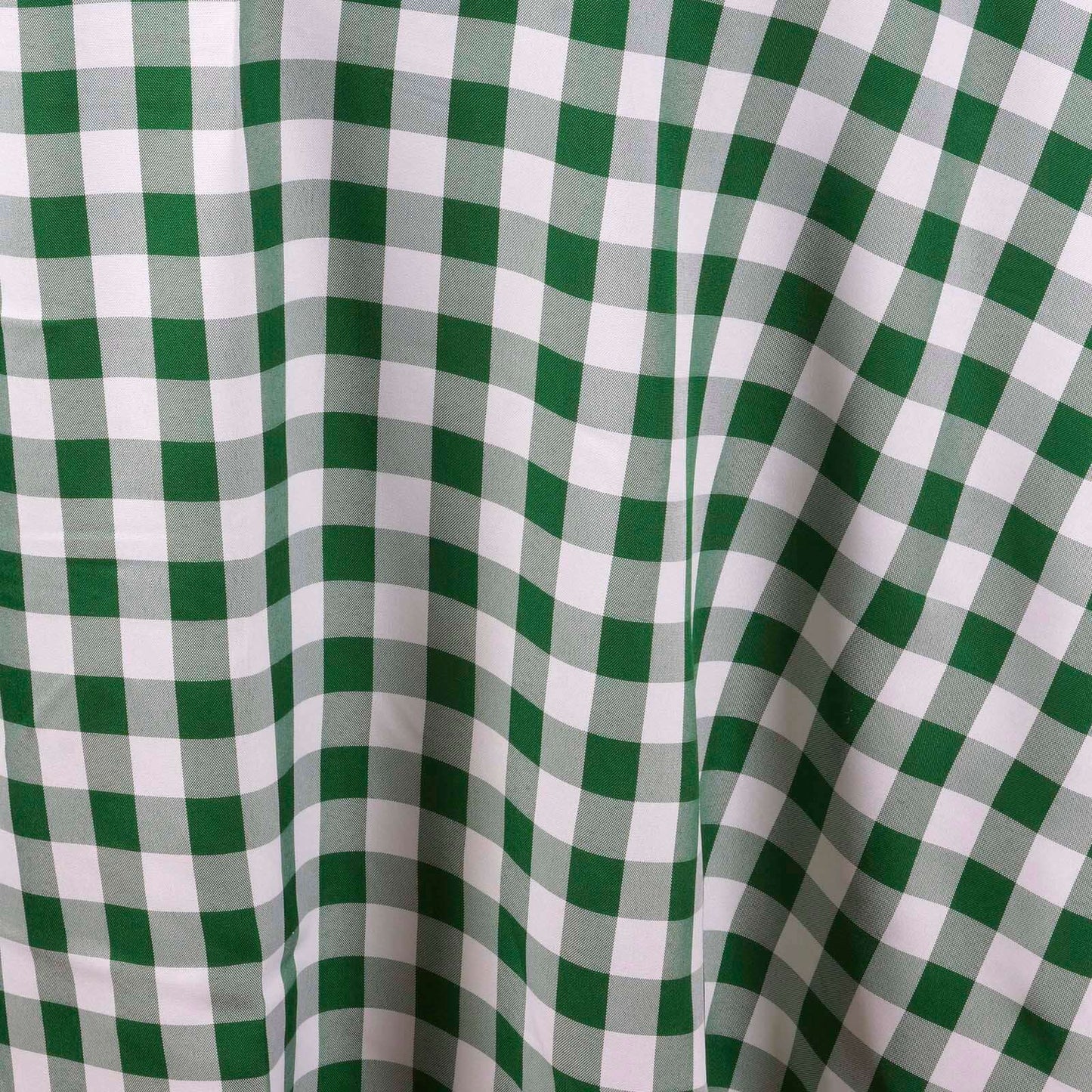 Polyester 108" Round Tablecloth White/Green - Checkered Buffalo Plaid Table Cover - NestOCart