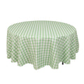 Polyester 108" Round Tablecloth White/Sage Green - Checkered Buffalo Plaid Table Cover - Bell Racket Store