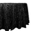 Polyester 120" Round Black Tablecloth Metallic Fringe Shag Tinsel Table Cover - Bell Racket Store
