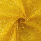 Polyester 120" Round Gold Tablecloth Metallic Fringe Shag Tinsel Design Table Cover for Weddings & Events - Bell Racket Store