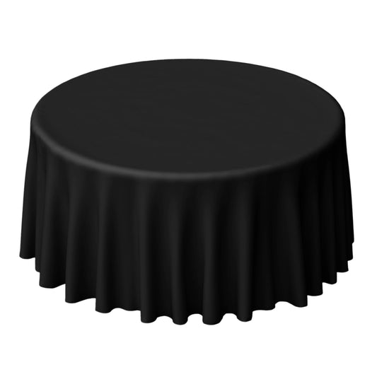 Polyester 120" Round Tablecloth Black - Seamless Wrinkle - Resistant Design for Weddings - NestOCart