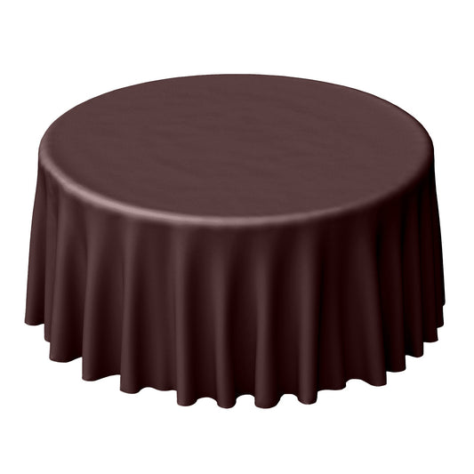 Polyester 120" Round Tablecloth Chocolate - Seamless Wrinkle - Resistant Table Cover - NestOCart