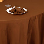 Polyester 120" Round Tablecloth Cinnamon Brown - Seamless Wrinkle - Resistant Table Cover - Bell Racket Store