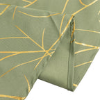 Polyester 120" Round Tablecloth Dusty Sage Green with Gold Foil Tree Branch Pattern - Wrinkle - Resistant Seamless Table Cover for Classy Events - Bell Racket Store