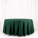 Polyester 120" Round Tablecloth Hunter Emerald Green - Seamless Wrinkle - Resistant Table Cover - Bell Racket Store