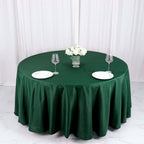 Polyester 120" Round Tablecloth Hunter Emerald Green - Seamless Wrinkle - Resistant Table Cover - Bell Racket Store
