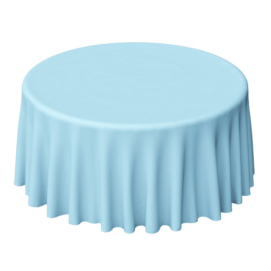 Polyester 120" Round Tablecloth Light Blue - Seamless Wrinkle - Resistant Table Cover - NestOCart