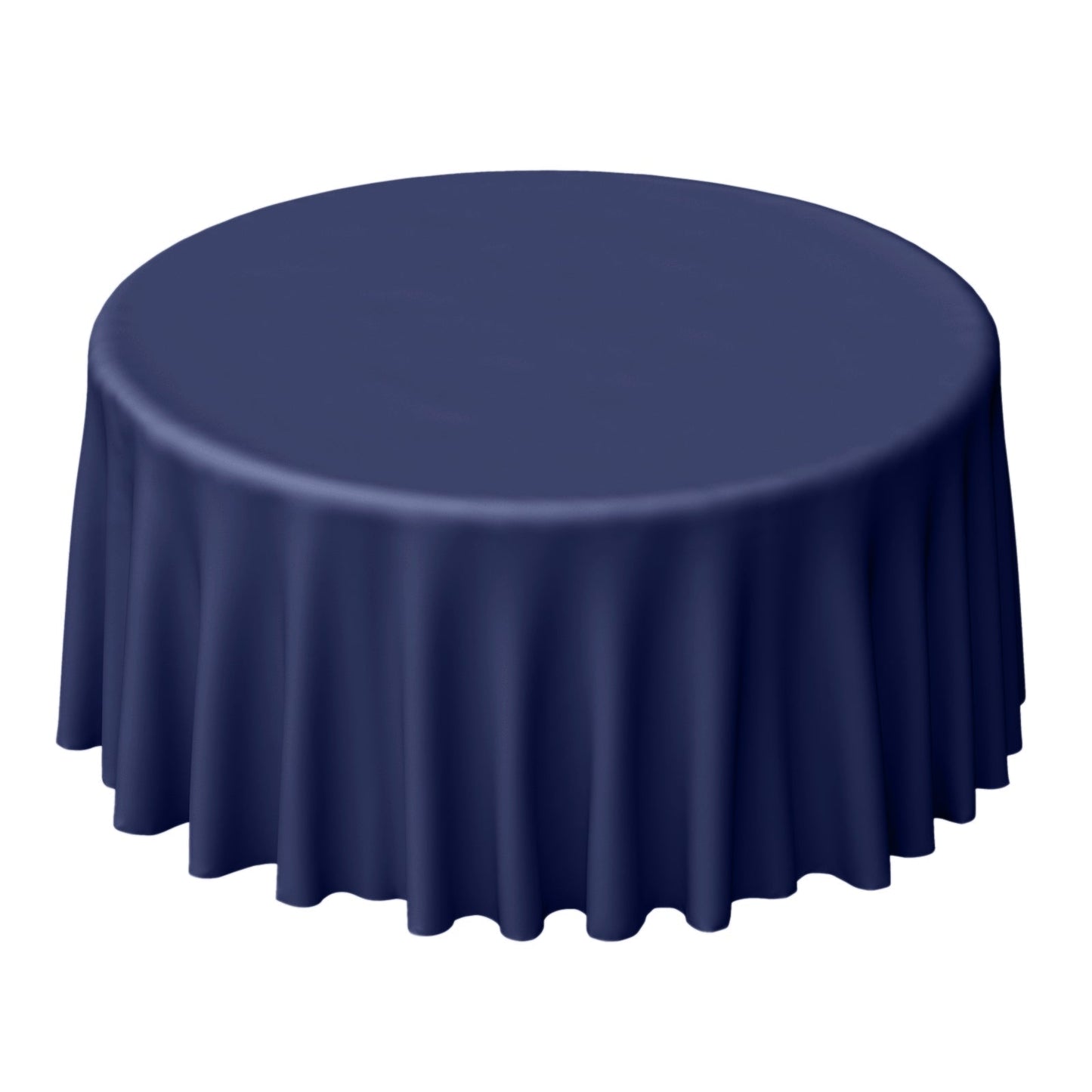 Polyester 120" Round Tablecloth Navy Blue - Seamless Wrinkle - Resistant Table Cover - NestOCart