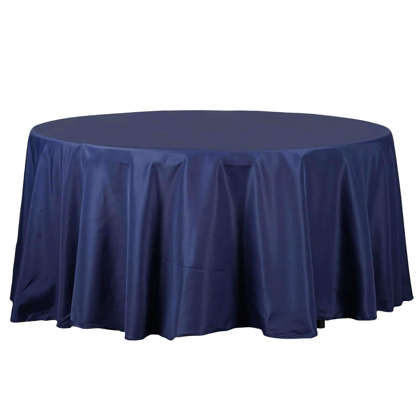 Polyester 120" Round Tablecloth Navy Blue - Seamless Wrinkle - Resistant Table Cover - NestOCart