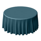 Polyester 120" Round Tablecloth Peacock Teal - Seamless Wrinkle - Resistant Table Cover - Bell Racket Store