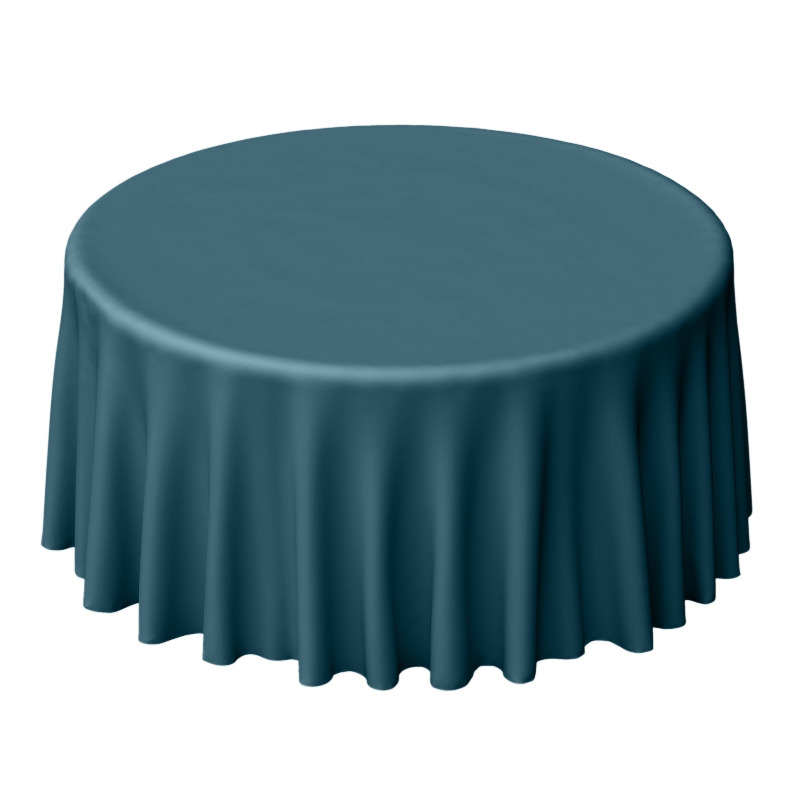 Polyester 120" Round Tablecloth Peacock Teal - Seamless Wrinkle - Resistant Table Cover - Bell Racket Store