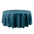 Polyester 120" Round Tablecloth Peacock Teal - Seamless Wrinkle - Resistant Table Cover - Bell Racket Store