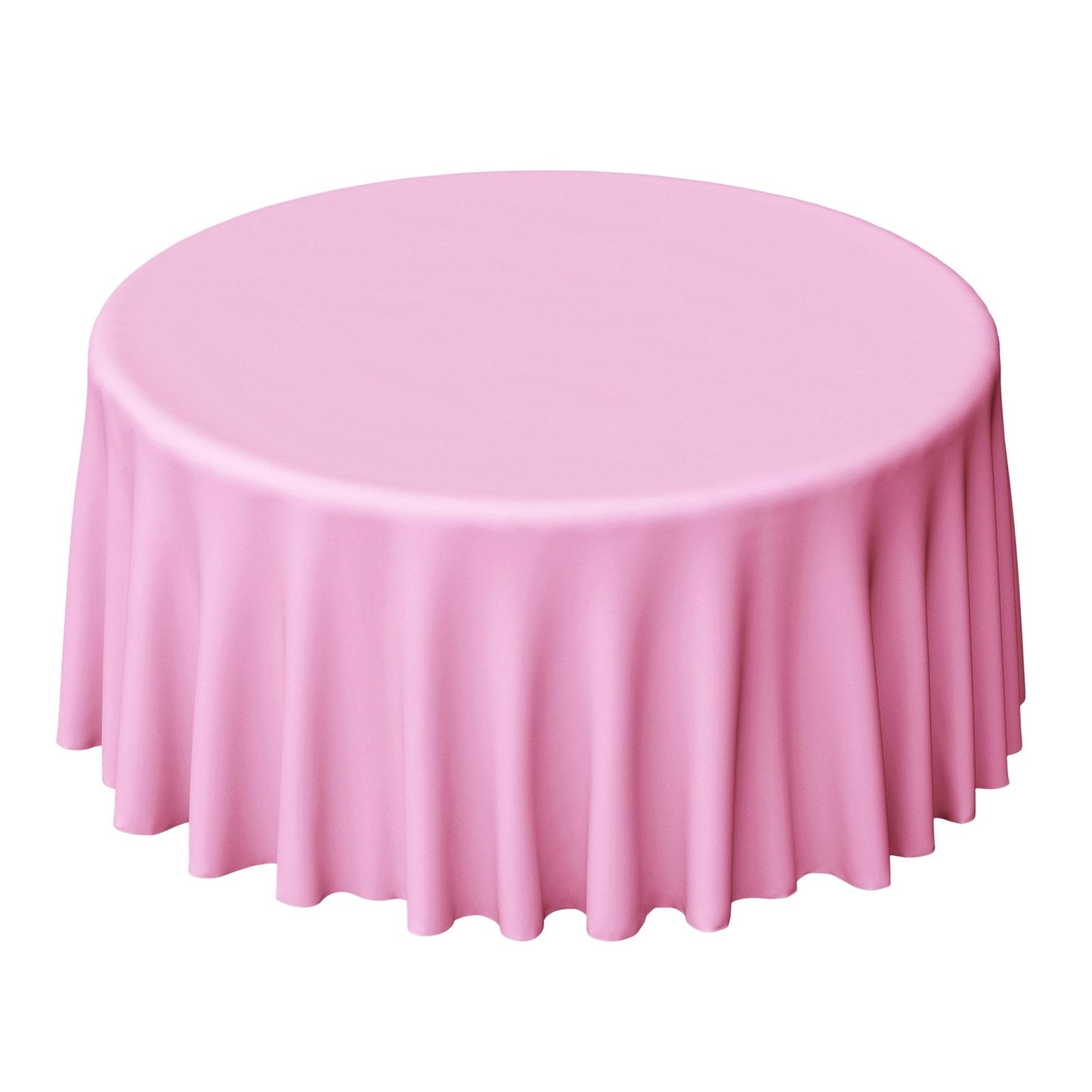 Polyester 120" Round Tablecloth Pink - Seamless Wrinkle - Resistant Table Cover - NestOCart