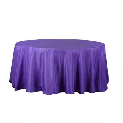 Polyester 120" Round Tablecloth Purple - Seamless Wrinkle - Resistant Table Cover - NestOCart