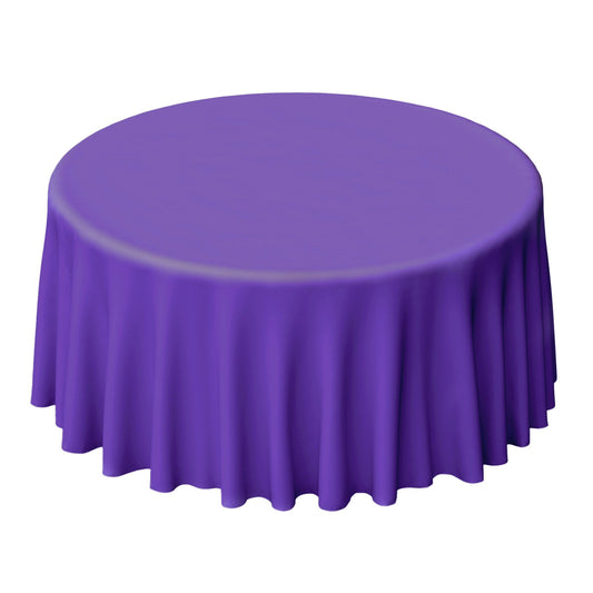 Polyester 120" Round Tablecloth Purple - Seamless Wrinkle - Resistant Table Cover - NestOCart