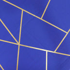 Polyester 120" Round Tablecloth Royal Blue with Gold Foil Geometric Pattern Wrinkle - Resistant Seamless Table Cover - Bell Racket Store