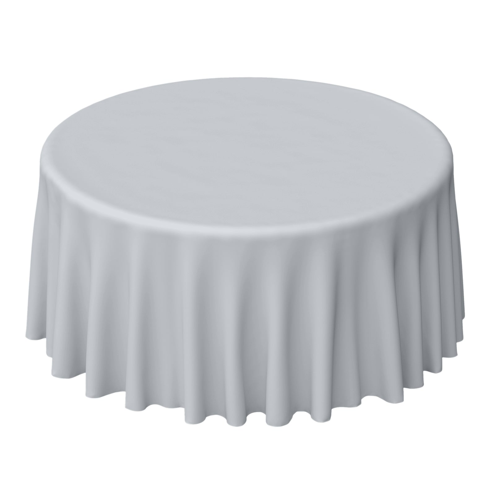 Polyester 120" Round Tablecloth Silver - Seamless Wrinkle-Resistant Table Cover