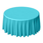 Polyester 120" Round Tablecloth Turquoise - Seamless Wrinkle-Resistant Table Cover