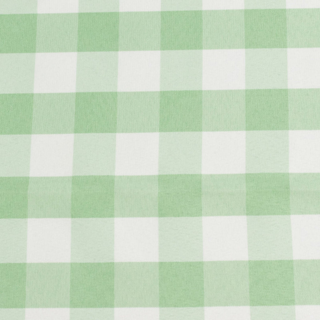Polyester 120" Round Tablecloth White/Sage Green Seamless - Checkered Buffalo Plaid Table Cover - Bell Racket Store