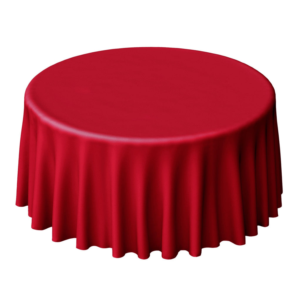 Polyester 120" Round Tablecloth Wine - Seamless Wrinkle - Resistant Table Cover - Bell Racket Store