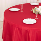 Polyester 120" Round Tablecloth Wine - Seamless Wrinkle - Resistant Table Cover - Bell Racket Store