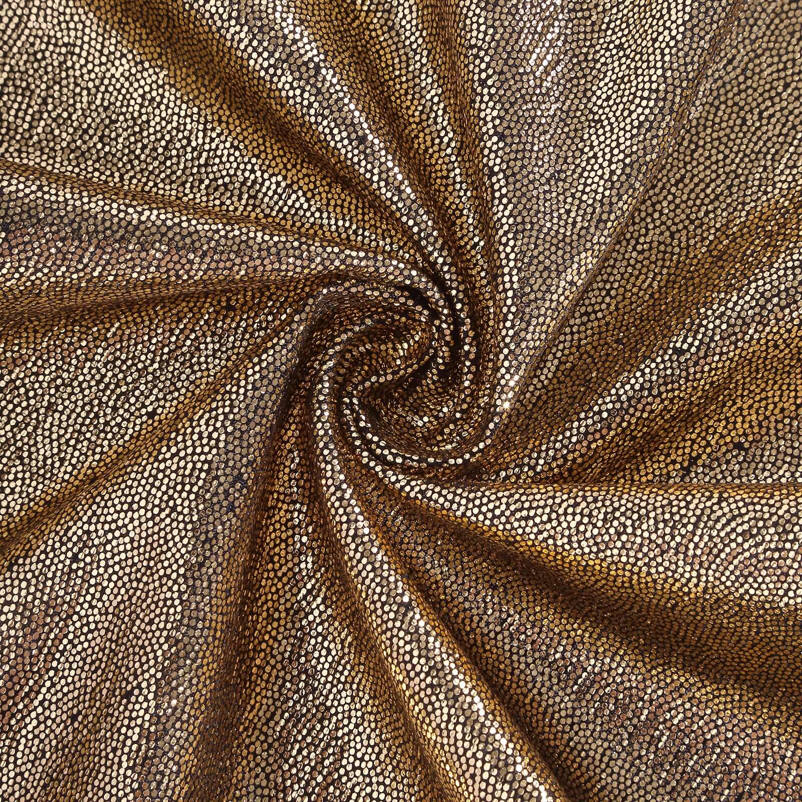 Polyester 12"x108" Table Runner Antique Gold Shimmer Sequin Dots - Wrinkle - Free Finish Table Linen - Bell Racket Store