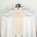 Polyester 12"x108" Table Runner Beige - Durable & Wrinkle-Resistant Table Decor