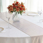 Polyester 12"x108" Table Runner Beige Shimmer Sequin Dots - Wrinkle - Free Finish Table Linen - Bell Racket Store