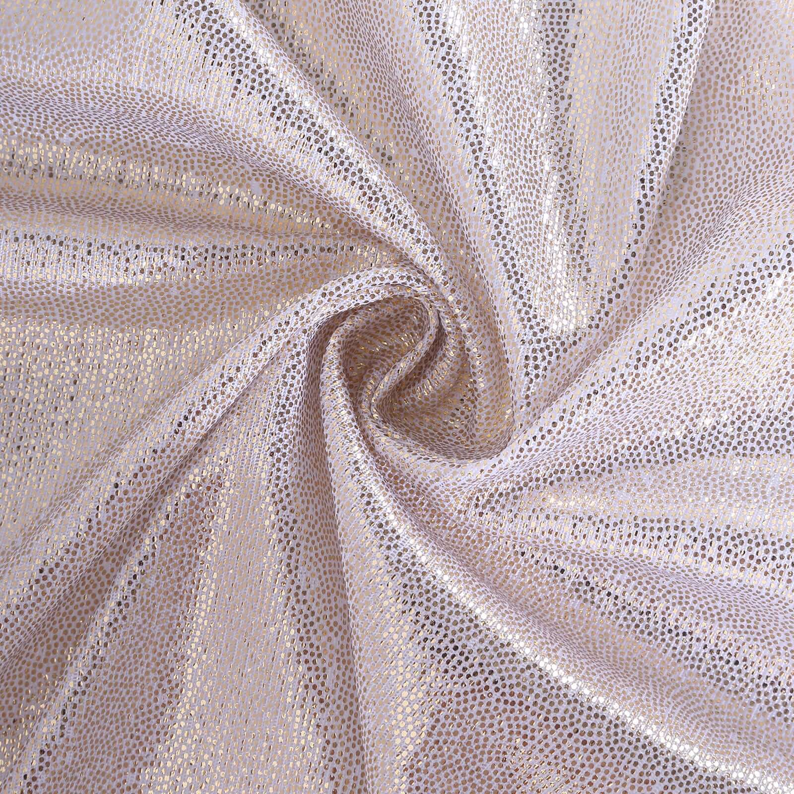 Polyester 12"x108" Table Runner Beige Shimmer Sequin Dots - Wrinkle - Free Finish Table Linen - Bell Racket Store