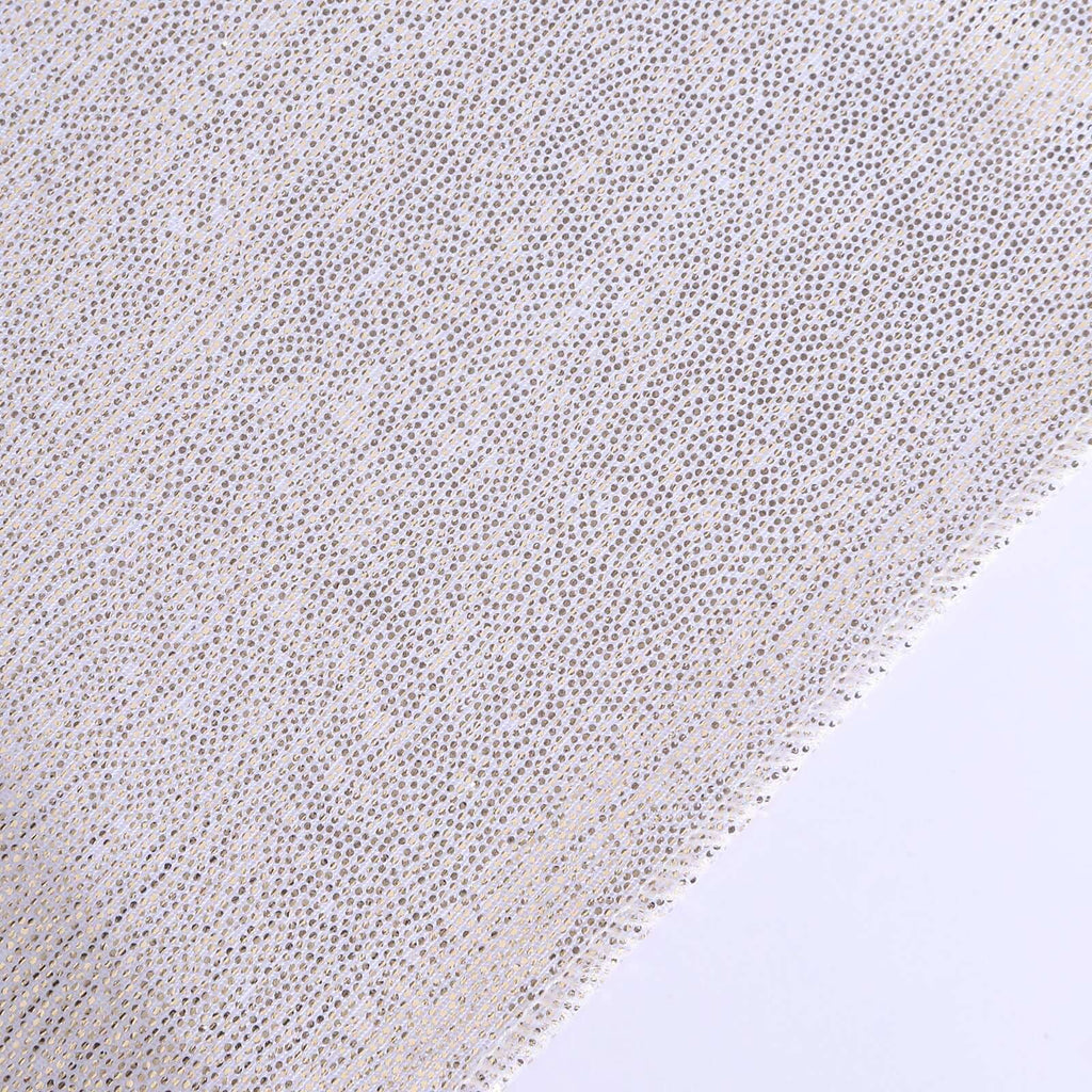 Polyester 12"x108" Table Runner Beige Shimmer Sequin Dots - Wrinkle - Free Finish Table Linen - Bell Racket Store