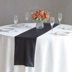 Polyester 12"x108" Table Runner Black Shimmer Sequin Dots - Wrinkle - Free Finish Table Linen - Bell Racket Store