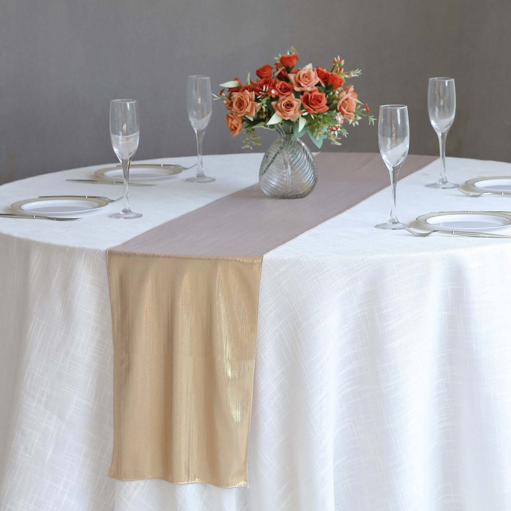 Polyester 12"x108" Table Runner Blush Shimmer Sequin Dots - Wrinkle - Free Finish Table Linen - Bell Racket Store