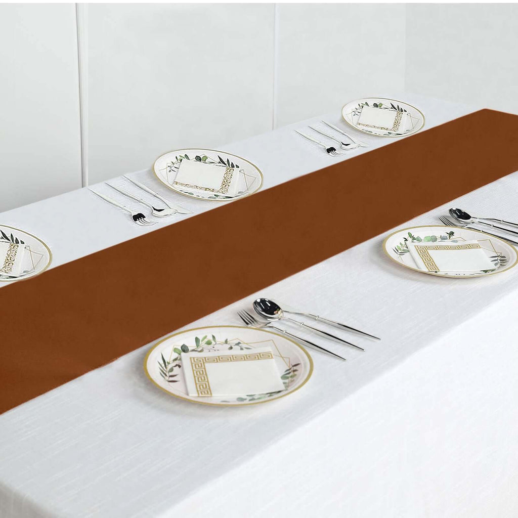 Polyester 12"x108" Table Runner Cinnamon Brown - Durable & Wrinkle - Resistant Table Decor - Bell Racket Store