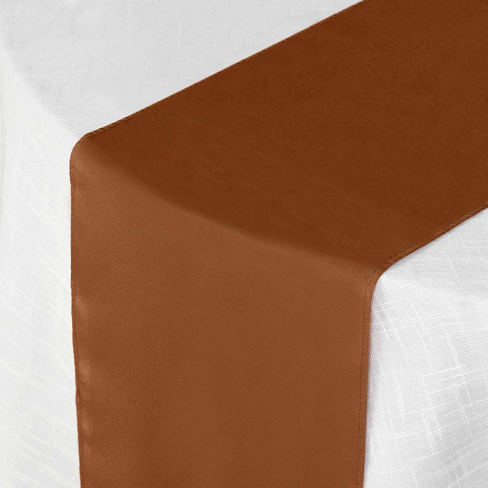 Polyester 12"x108" Table Runner Cinnamon Brown - Durable & Wrinkle - Resistant Table Decor - Bell Racket Store