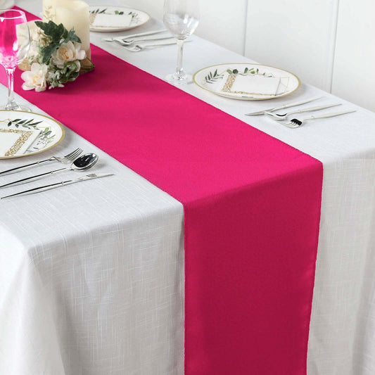 Polyester 12"x108" Table Runner Fuchsia - Durable & Wrinkle - Resistant Table Decor - NestOCart