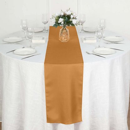 Polyester 12"x108" Table Runner Gold - Durable & Wrinkle - Resistant Table Decor for All Occasions - NestOCart