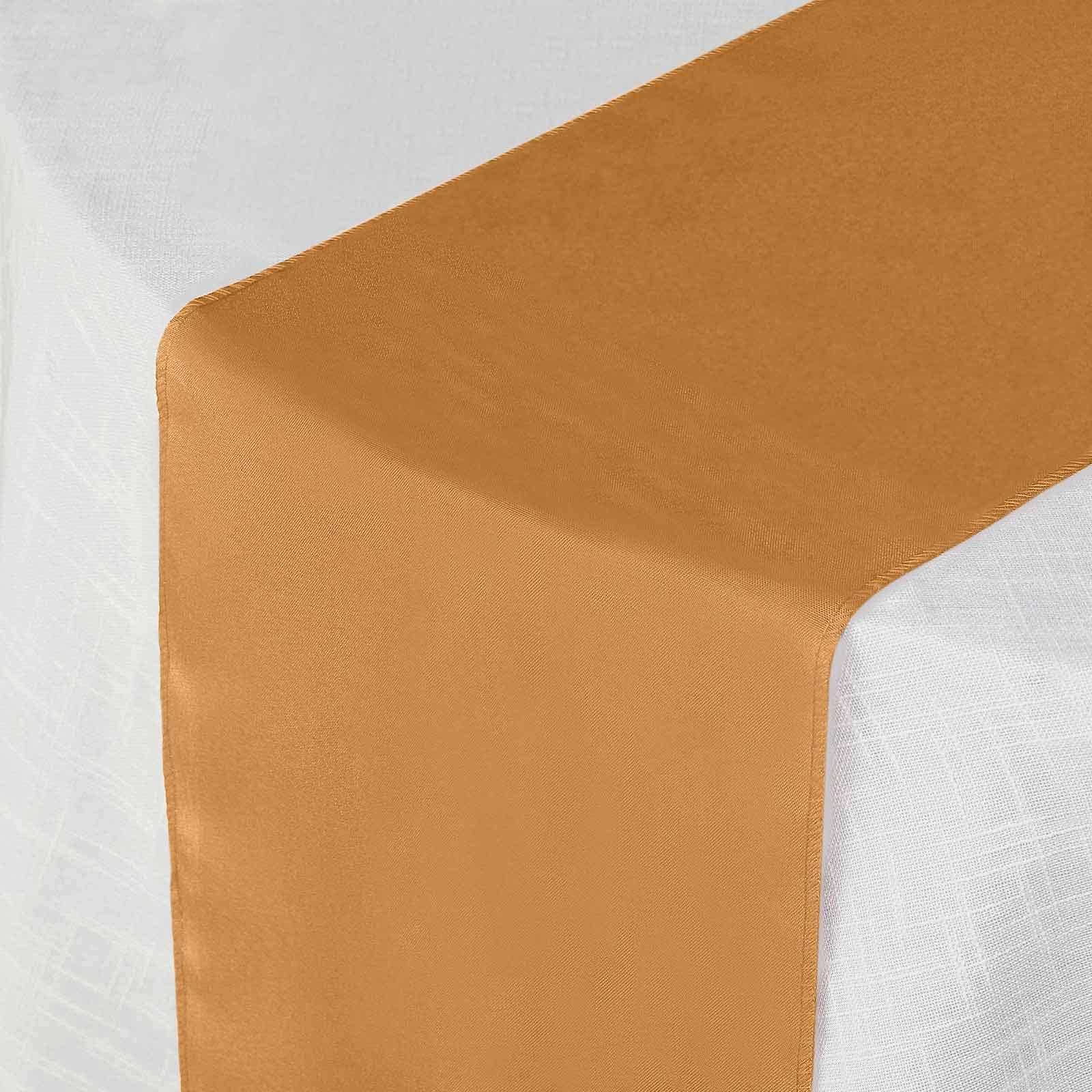 Polyester 12"x108" Table Runner Gold - Durable & Wrinkle - Resistant Table Decor for All Occasions - NestOCart