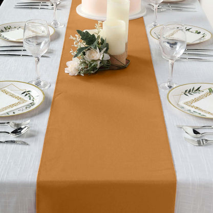 Polyester 12"x108" Table Runner Gold - Durable & Wrinkle - Resistant Table Decor for All Occasions - NestOCart