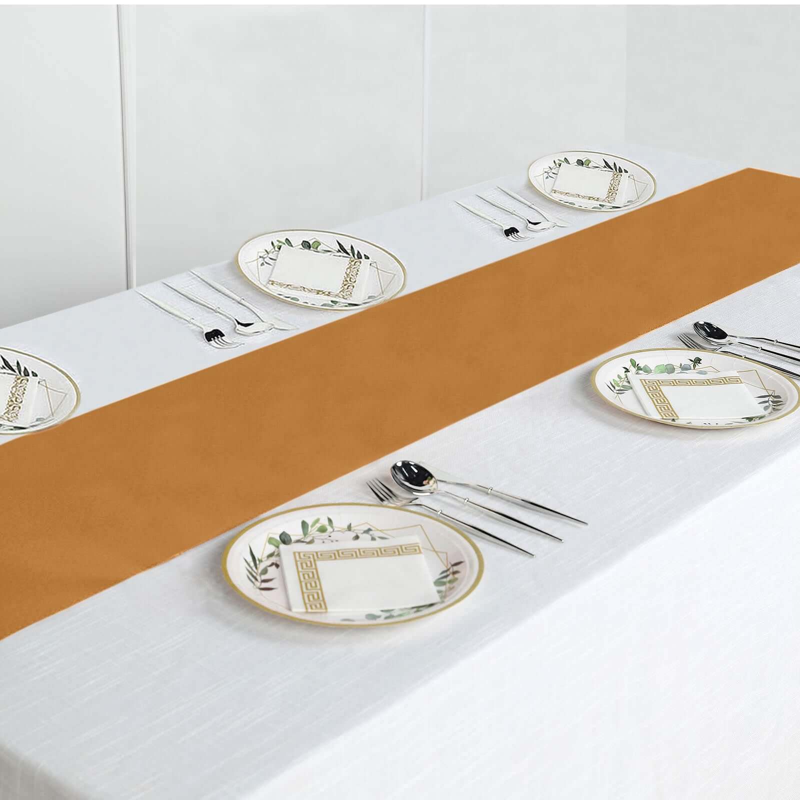 Polyester 12"x108" Table Runner Gold - Durable & Wrinkle - Resistant Table Decor for All Occasions - NestOCart