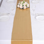 Polyester 12"x108" Table Runner Gold Shimmer Sequin Dots - Wrinkle - Free Finish for Upscale Occasions - Bell Racket Store