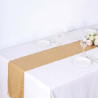 Polyester 12"x108" Table Runner Gold Shimmer Sequin Dots - Wrinkle - Free Finish for Upscale Occasions - Bell Racket Store