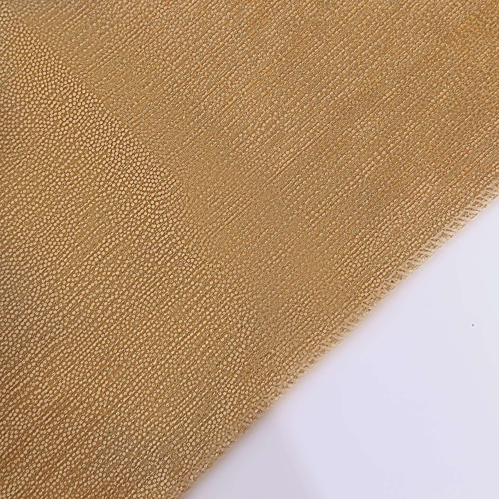 Polyester 12"x108" Table Runner Gold Shimmer Sequin Dots - Wrinkle - Free Finish for Upscale Occasions - Bell Racket Store