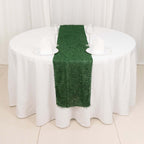 Polyester 12"x108" Table Runner Green - Fringe Shag Table Decor - Bell Racket Store