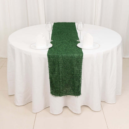 Polyester 12"x108" Table Runner Green - Fringe Shag Table Decor - Bell Racket Store