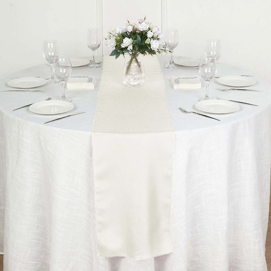 Polyester 12"x108" Table Runner Ivory - Durable & Wrinkle - Resistant Table Decor - NestOCart