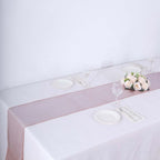 Polyester 12"x108" Table Runner Rose Gold Shimmer Sequin Dots - Wrinkle - Free Finish Table Linen - Bell Racket Store