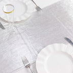 Polyester 12"x108" Table Runner Silver Shimmer Sequin Dots - Wrinkle - Free Finish Table Linen - Bell Racket Store
