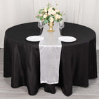 Polyester 12"x108" Table Runner Silver Shimmer Sequin Dots - Wrinkle - Free Finish Table Linen - Bell Racket Store