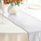 Polyester 12"x108" Table Runner Silver Shimmer Sequin Dots - Wrinkle - Free Finish Table Linen - Bell Racket Store