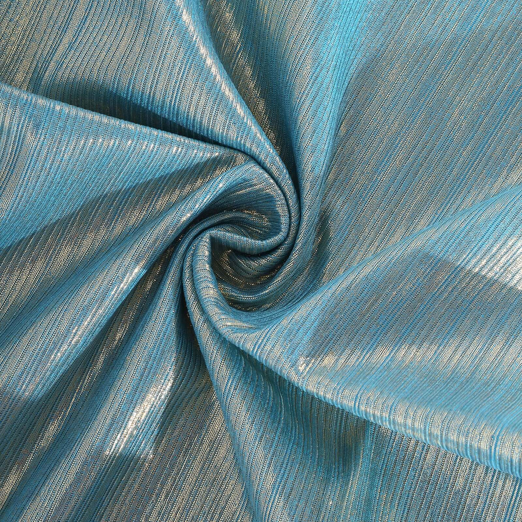 Polyester 12"x108" Table Runner Turquoise Shimmer Sequin Dots - Wrinkle - Free Finish Table Linen - Bell Racket Store